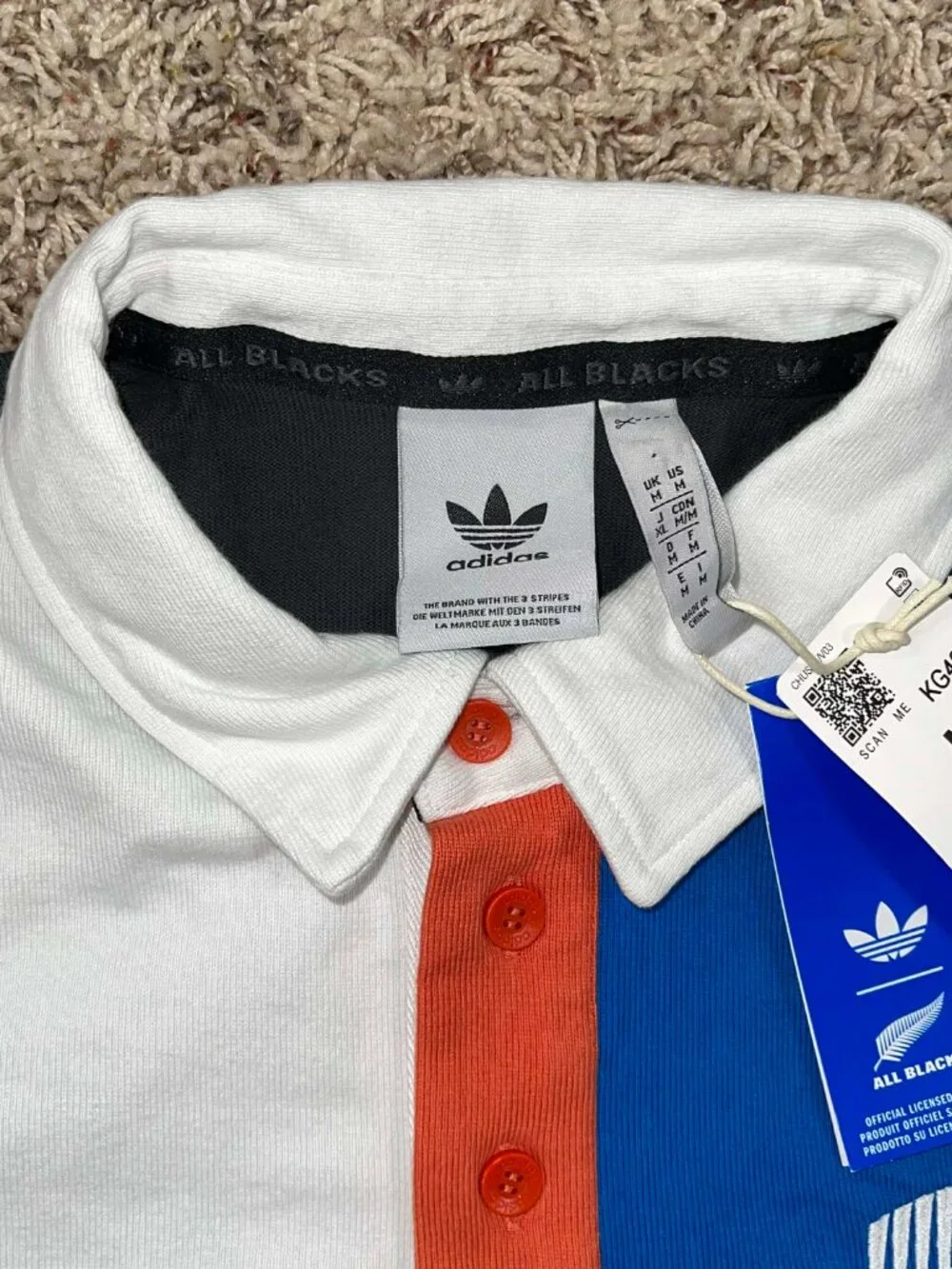Adidas Originals & All Blacks Men’s Heritage Rugby Polo Shirt, Size Medium (New)